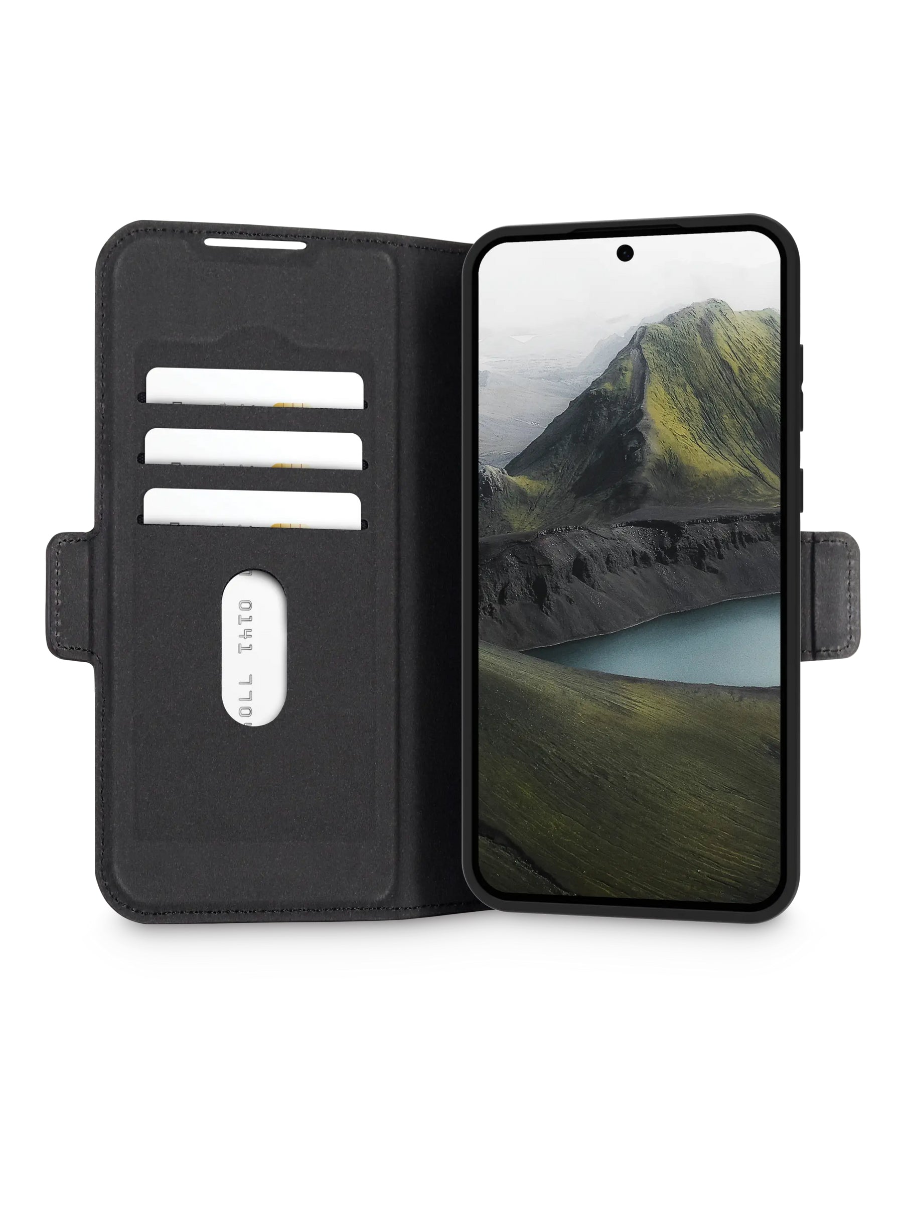 dbramante1928 Oslo Pro Wallethülle – für Samsung Galaxy A15 (4G/5G), 3 Kartenfächer, Leder+Kunststoff, Schwarz