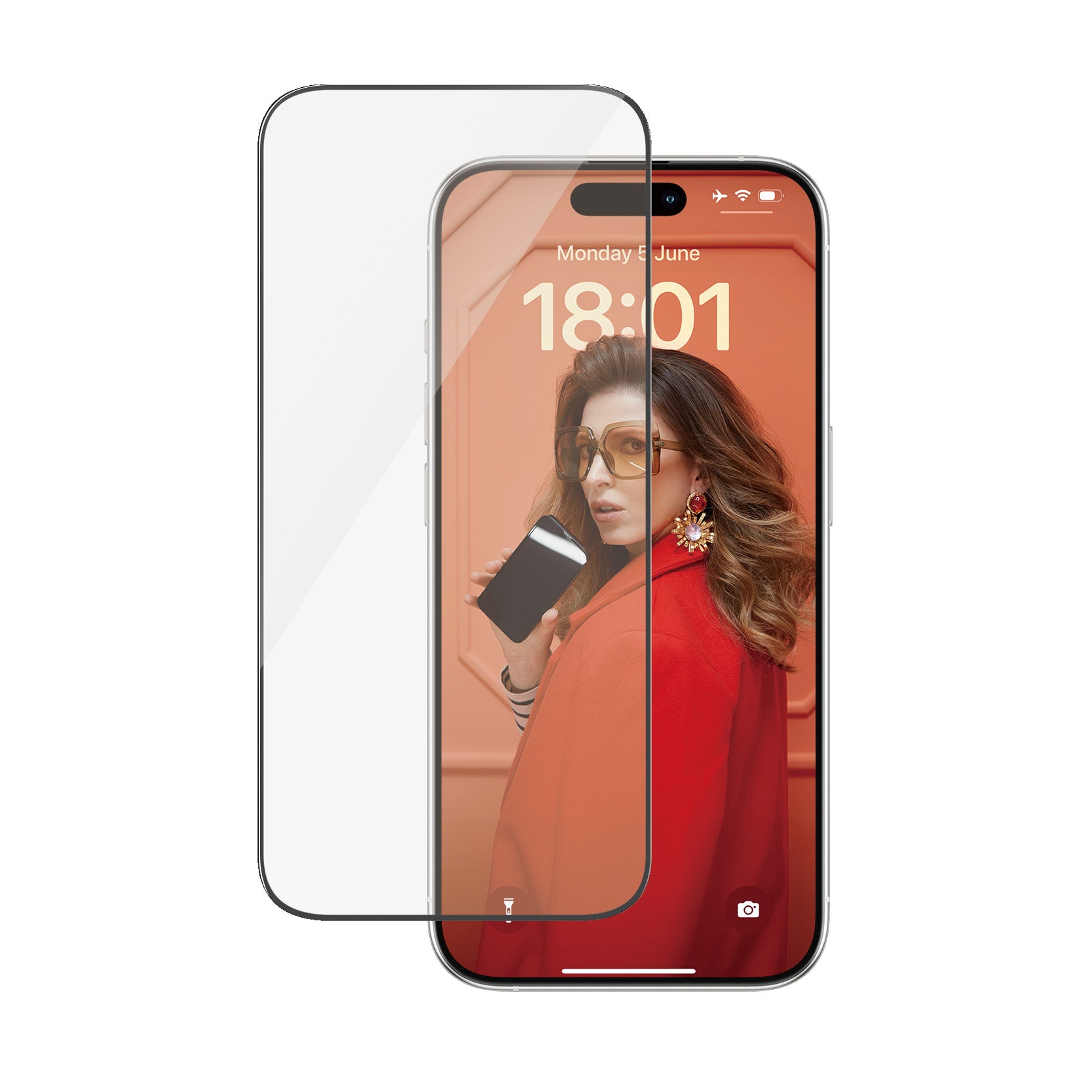 PanzerGlass Displayschutz (Panzerglas), Ultra-Wide Fit – für iPhone 15 Pro – mit Applikator