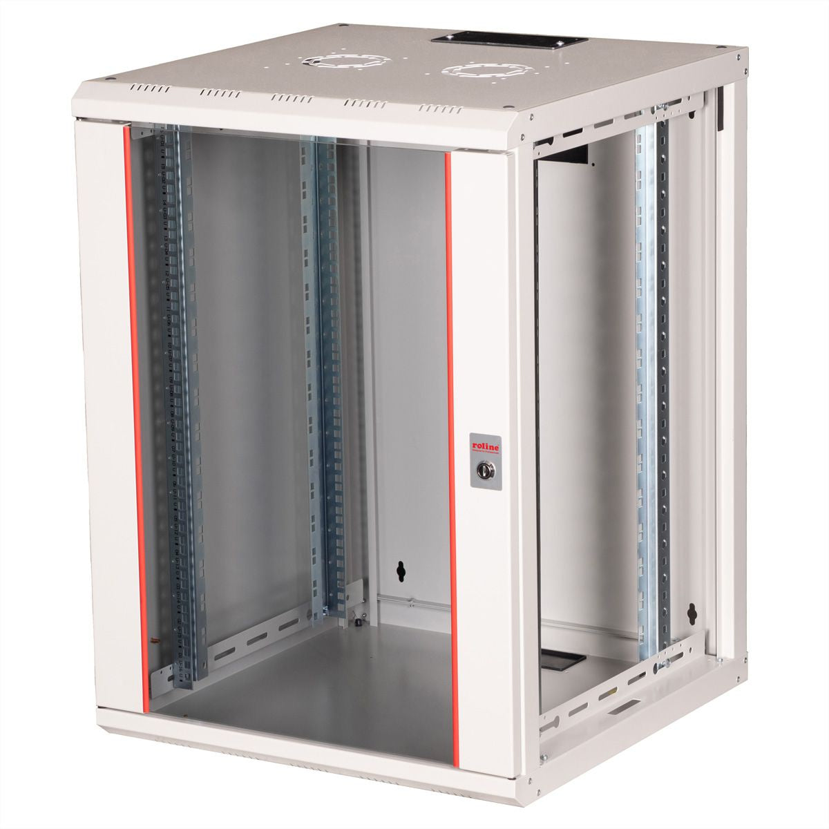 ROLINE Pro – 19" Wandverteiler 16U, IP20, abschliessbar, 600 × 600 × 818 mm, lichtgrau, Stahl