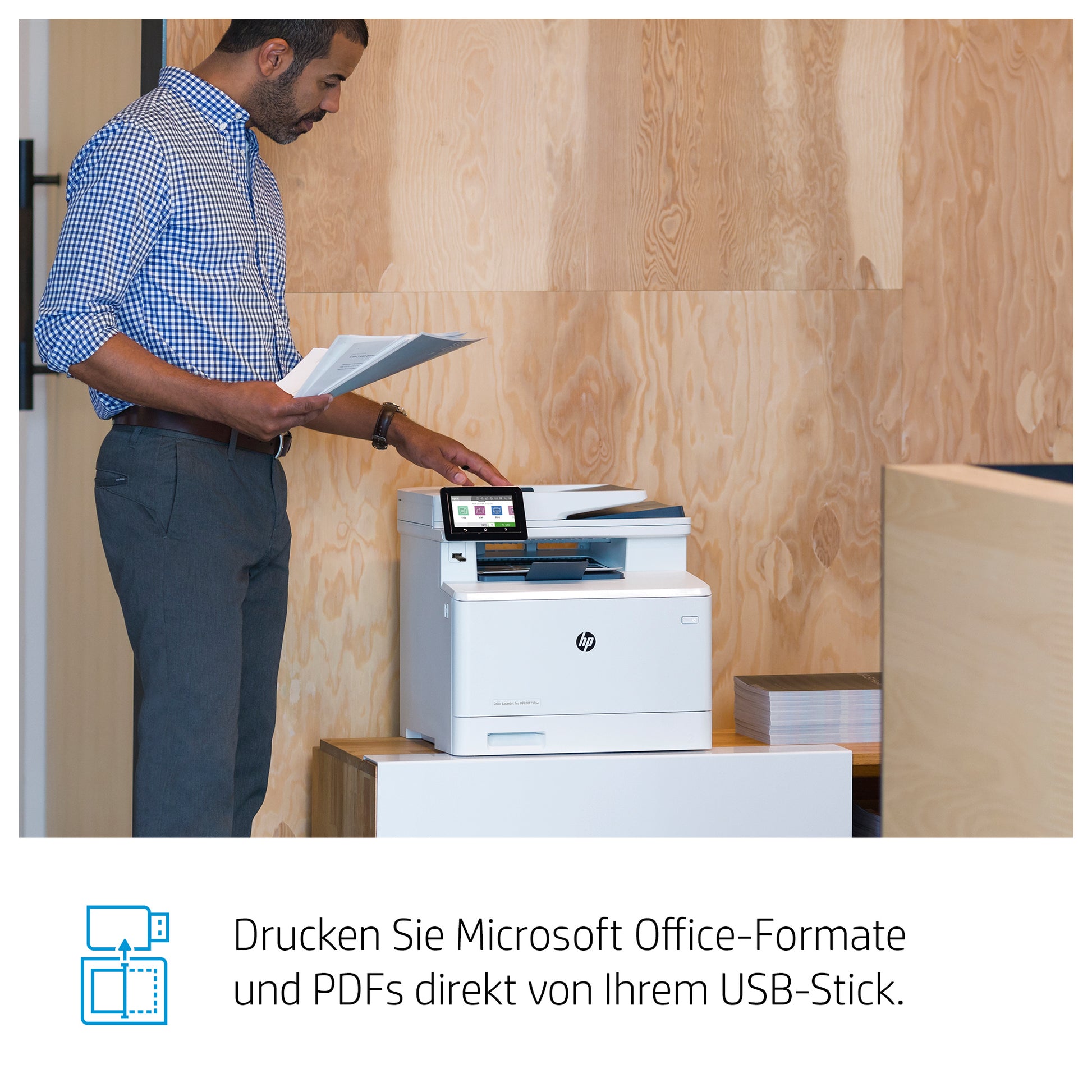 HP Laserjet Pro M479FDW – Farbiges Laser-MFP A4, 4-in-1 – USB/LAN/WLAN – Duplex, ADF, 50-Blatt ADF – 27 Seiten/Min. S/W