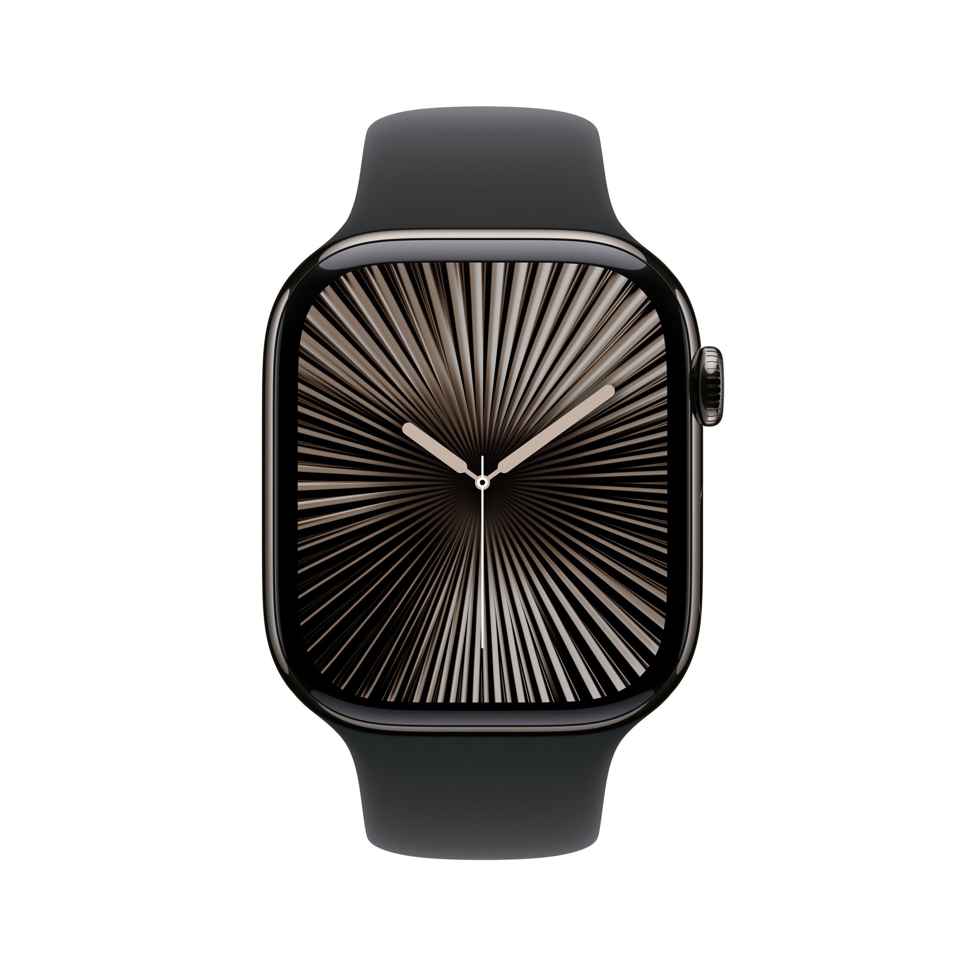 Apple Watch S10 – Smartwatch – 46 mm, LTE, OLED, 50 m, Slate Titanium, Schwarz, Band S/M, Sportarmband