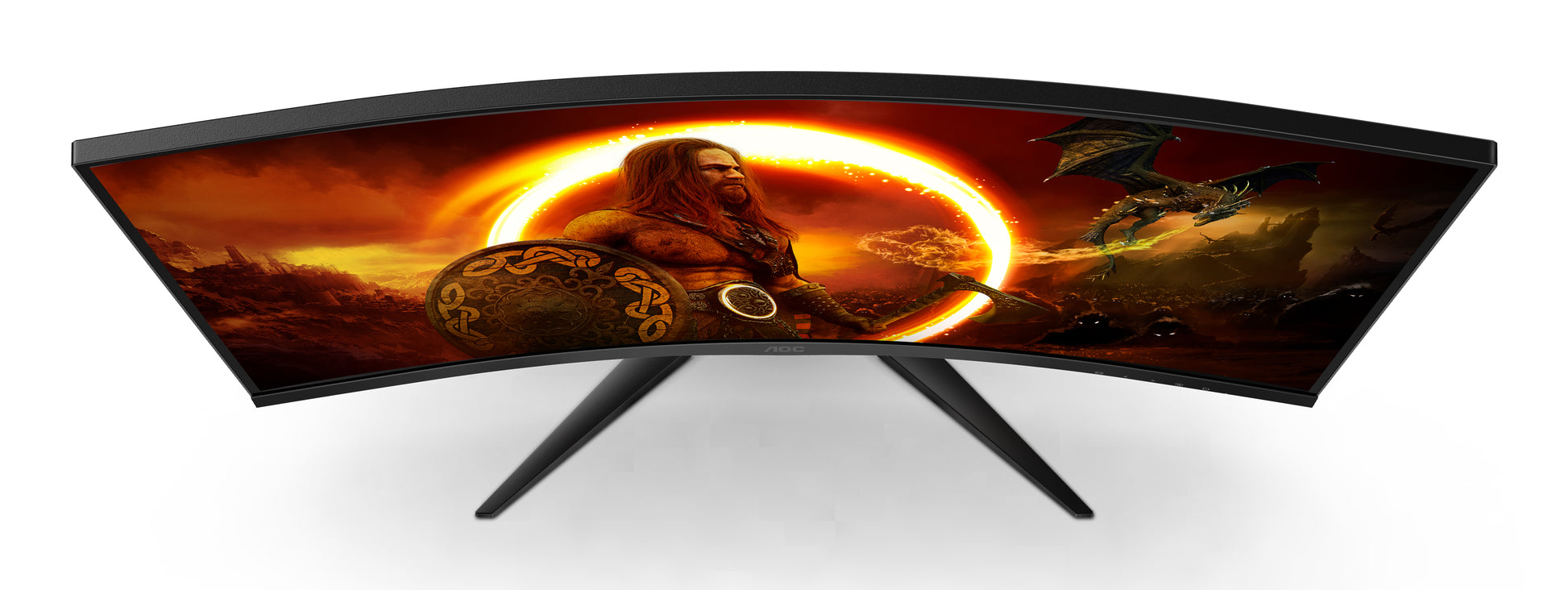 AOC C32G2ZE/BK – Monitor, 31,5", VA, 240 Hz, 300 cd/m², Gebogen, FreeSync, VESA 100 × 100, Rot