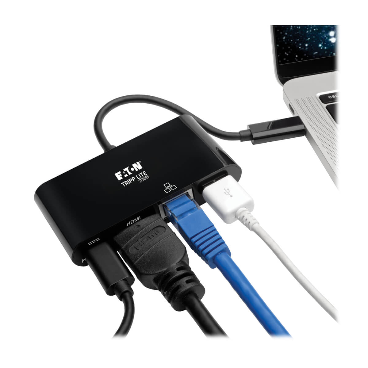 Tripp Lite U444-06N-H4GUBC Multiport-Adapter – USB-C, 1× HDMI, 1× USB-A, 60 W PD, GbE