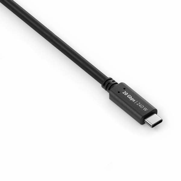 PureLink USB-C auf USB-C Kabel – USB4 20 Gbit/s – 0,5 m – PD 240 W – DP Alt Mode – Goldstecker – Schwarz