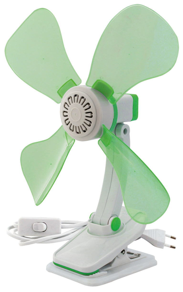 Eurotrail Tischventilator ETLT1401 – 32 cm, 1 Stufe, 6 W, Weiss/Grün