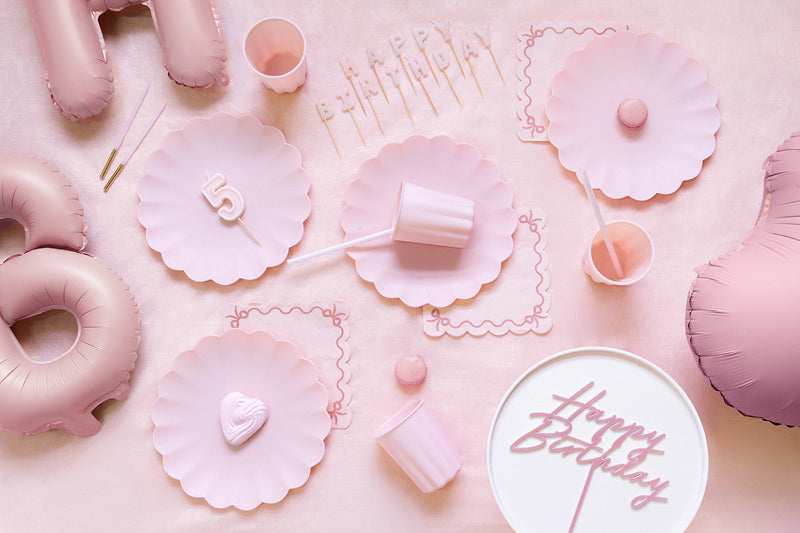 PartyDeco Geburtstagskerzen – Pink – 14 cm – 12 Stk