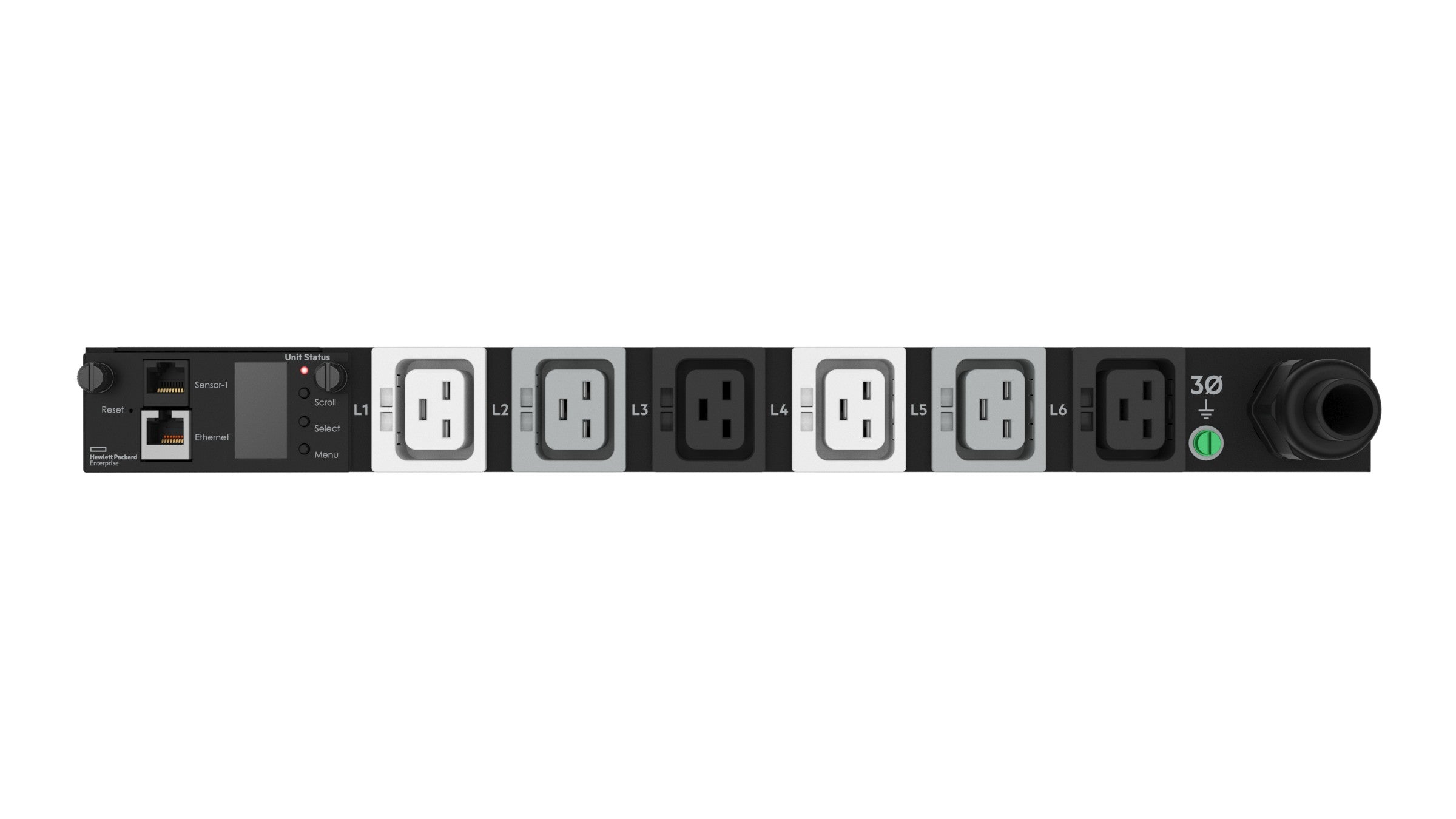 HPE G2 Metered Modular – Rack-PDU gemessen, 3-phasig, 6× IEC C19, 32 A, IEC 60309 Stecker, 1U horizontal
