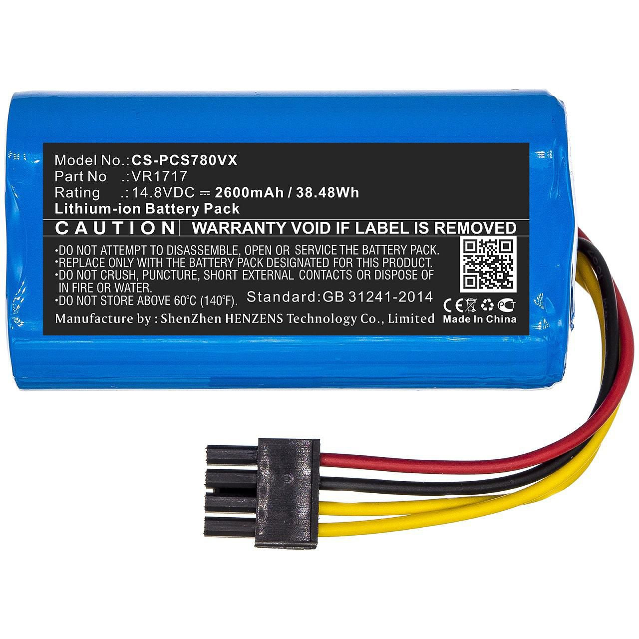 CoreParts Akku 38,48 Wh – 14,8 V, 2600 mAh – für Proscenic Cocoa Smart 780T – 1 Stück