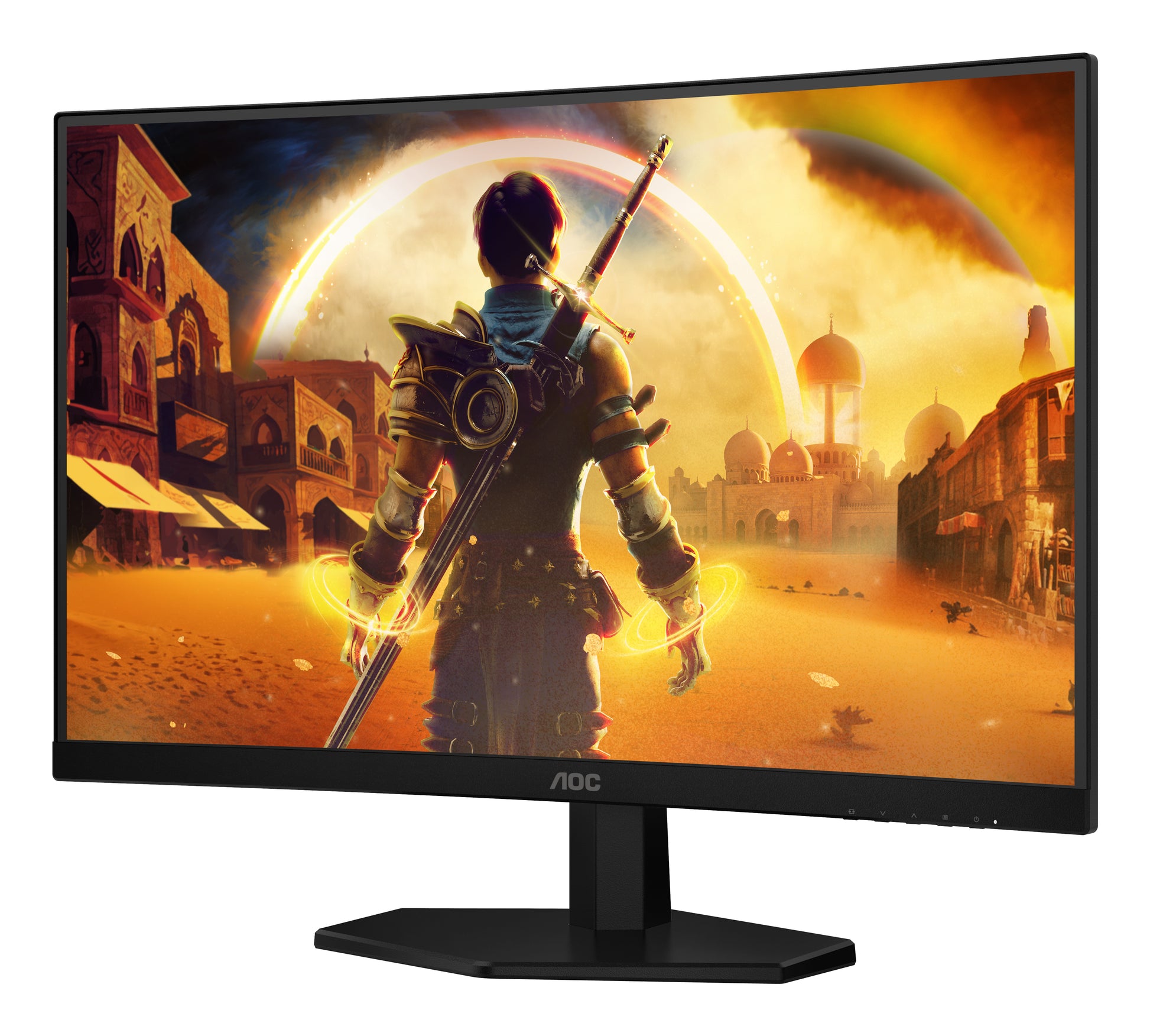 AOC C27G42E – Monitor, 27", 180 Hz, 300 cd/m², Gebogen, Adaptive Sync, Lautsprecher, VESA 100 × 100, Schwarz