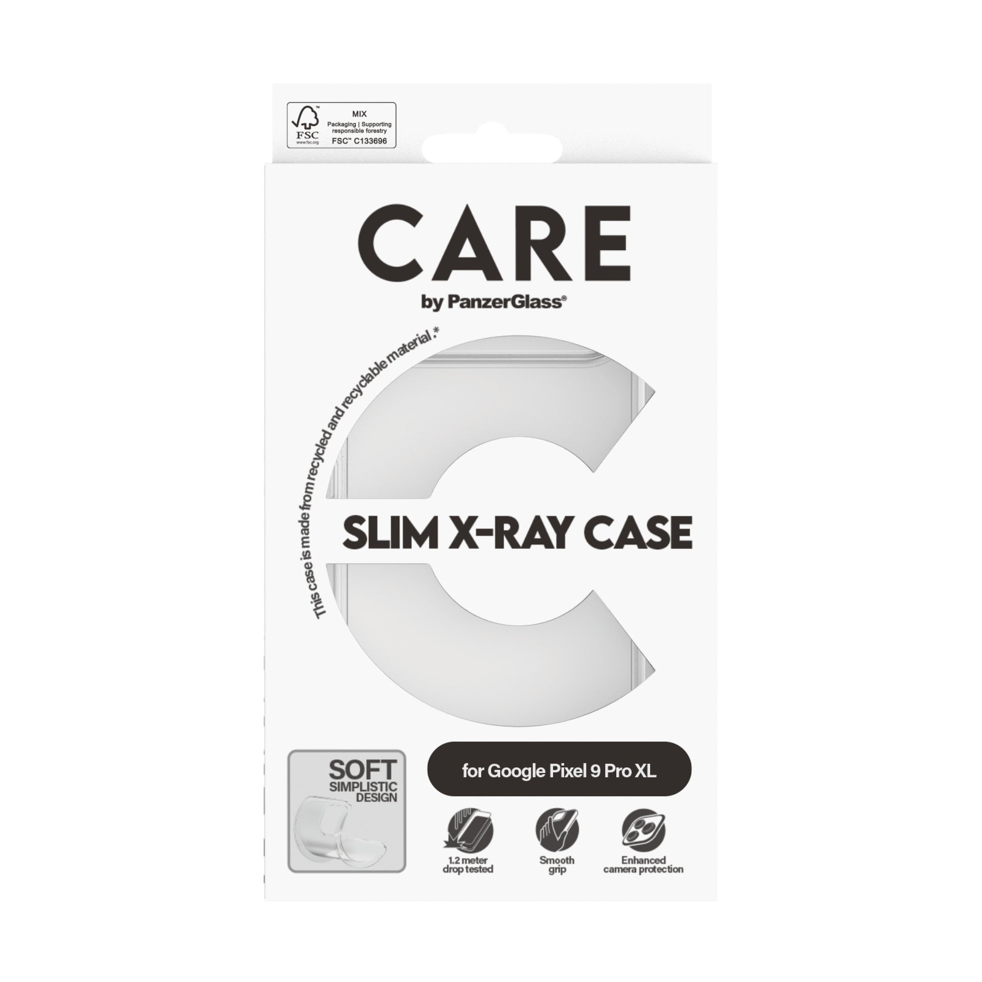 PanzerGlass CARE Backcover – für Google Pixel 9 Pro XL, bis 1,2 m sturzsicher, Kunststoff, transparent