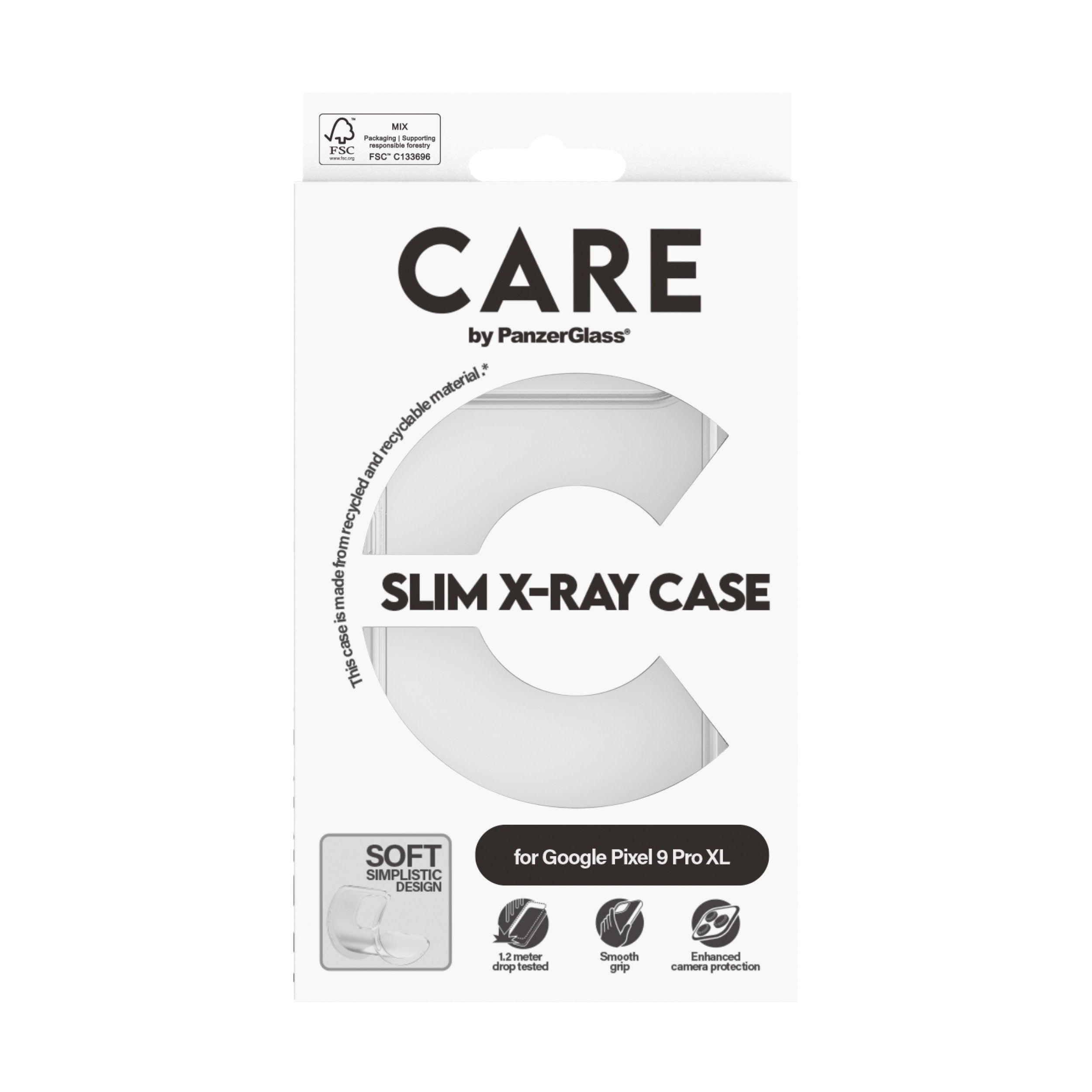 PanzerGlass CARE Backcover – für Google Pixel 9 Pro XL, bis 1,2 m sturzsicher, Kunststoff, transparent