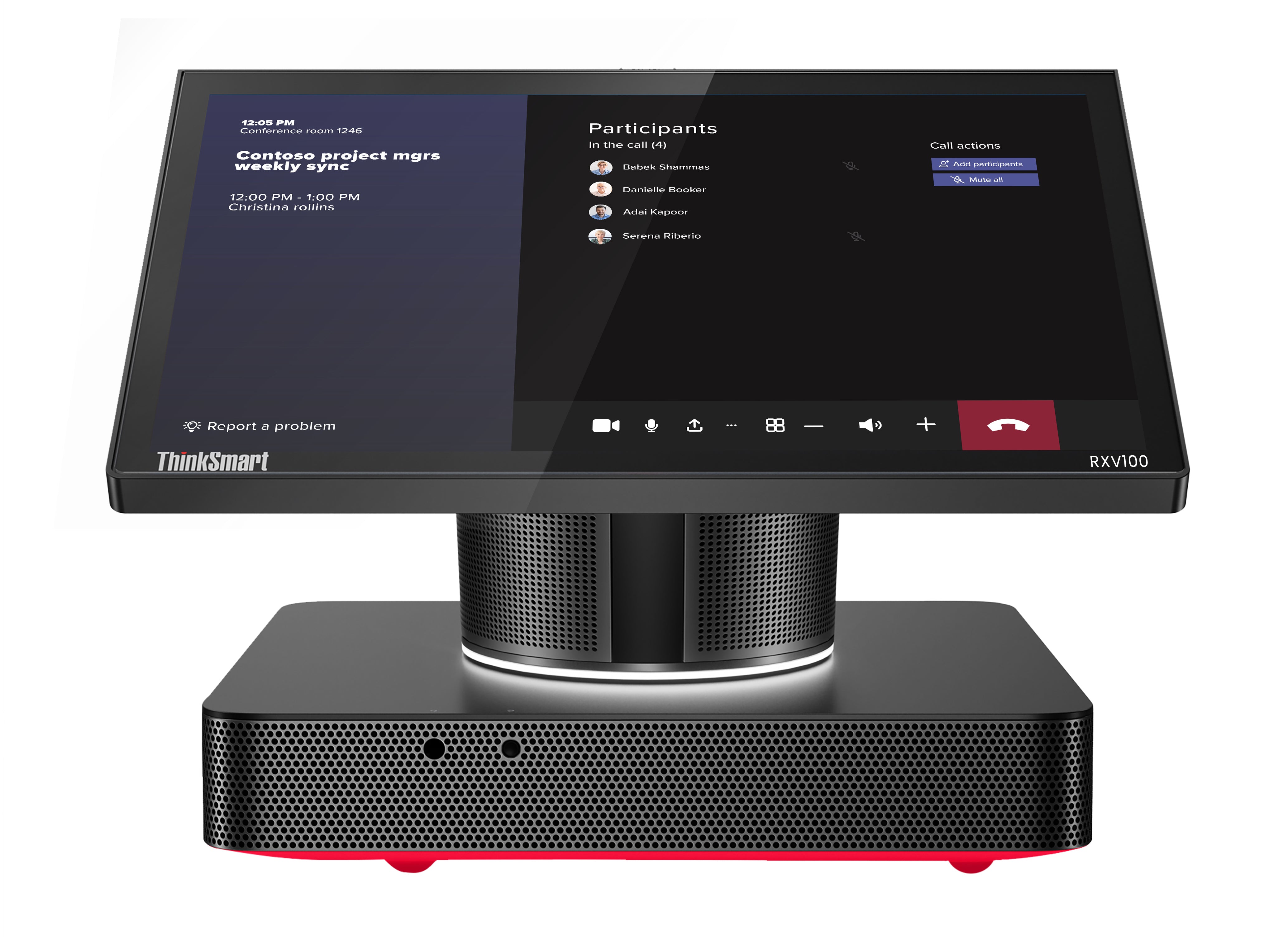 AudioCodes RXV100-B05 – Full HD Videokonferenzsystem, für 8 Personen, mit Touch-Controller, Schwarz