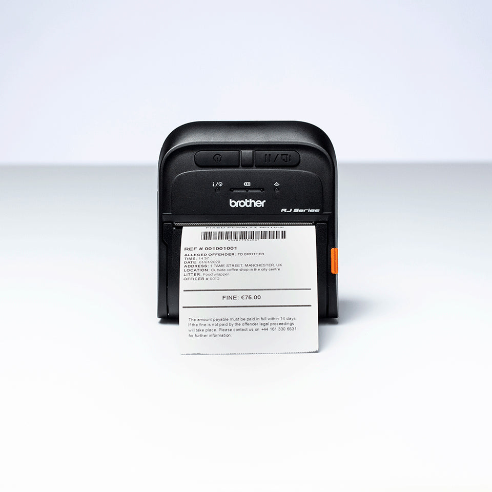 Brother RJ-3035B – Mobiler Bondrucker für Papierrollen bis 76,2 mm, Bluetooth