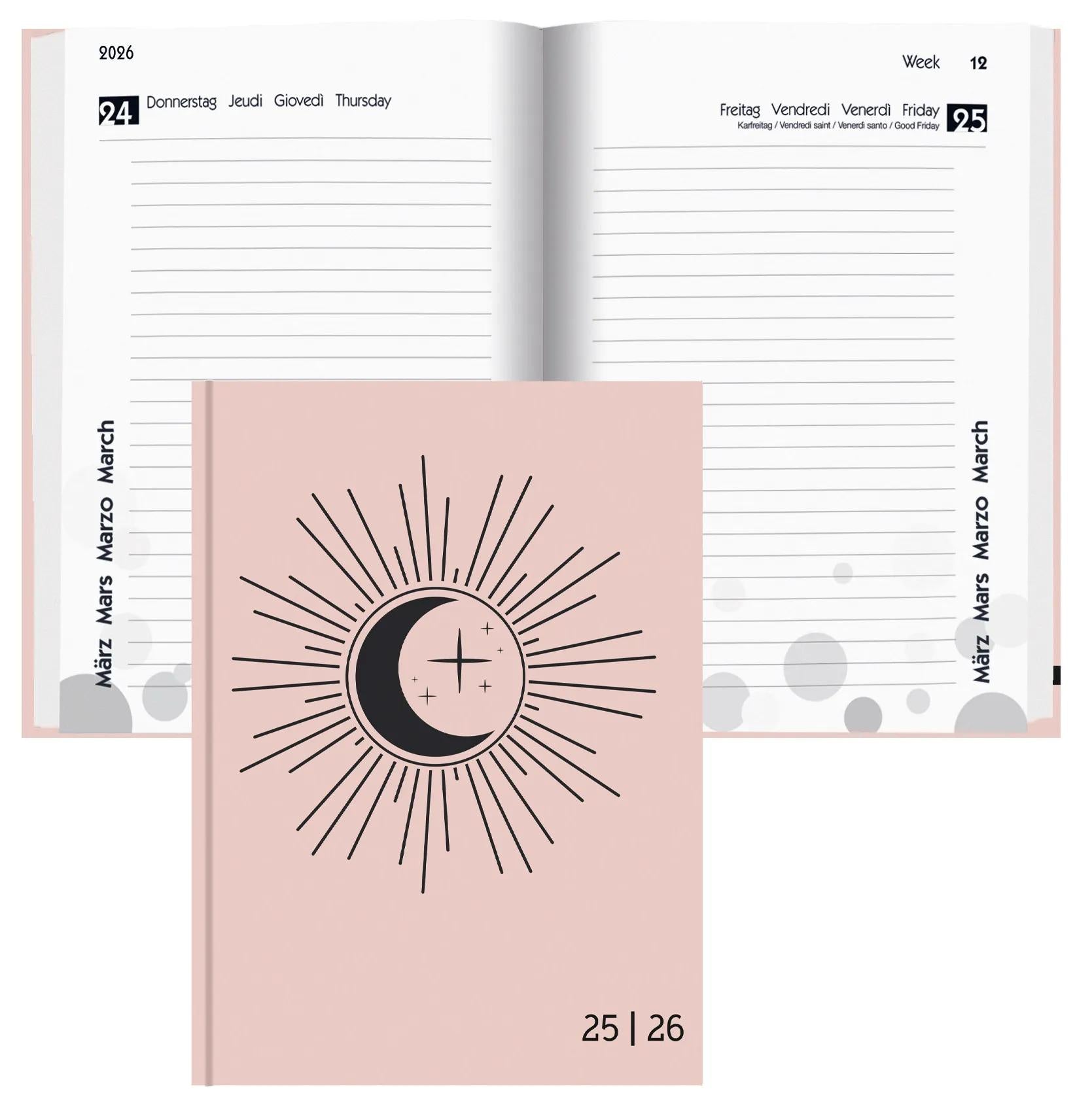 Biella mydiary Schüleragenda – 1 Tag/Seite, gebunden, 12 × 16,5 cm, Aug–Jul, Trend, FSC