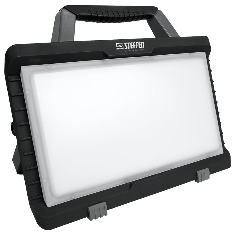 Steffen Arbeitsleuchte – 5000 lm, 6500 K, 18 V Akku, IP54, dimmbar – Schwarz