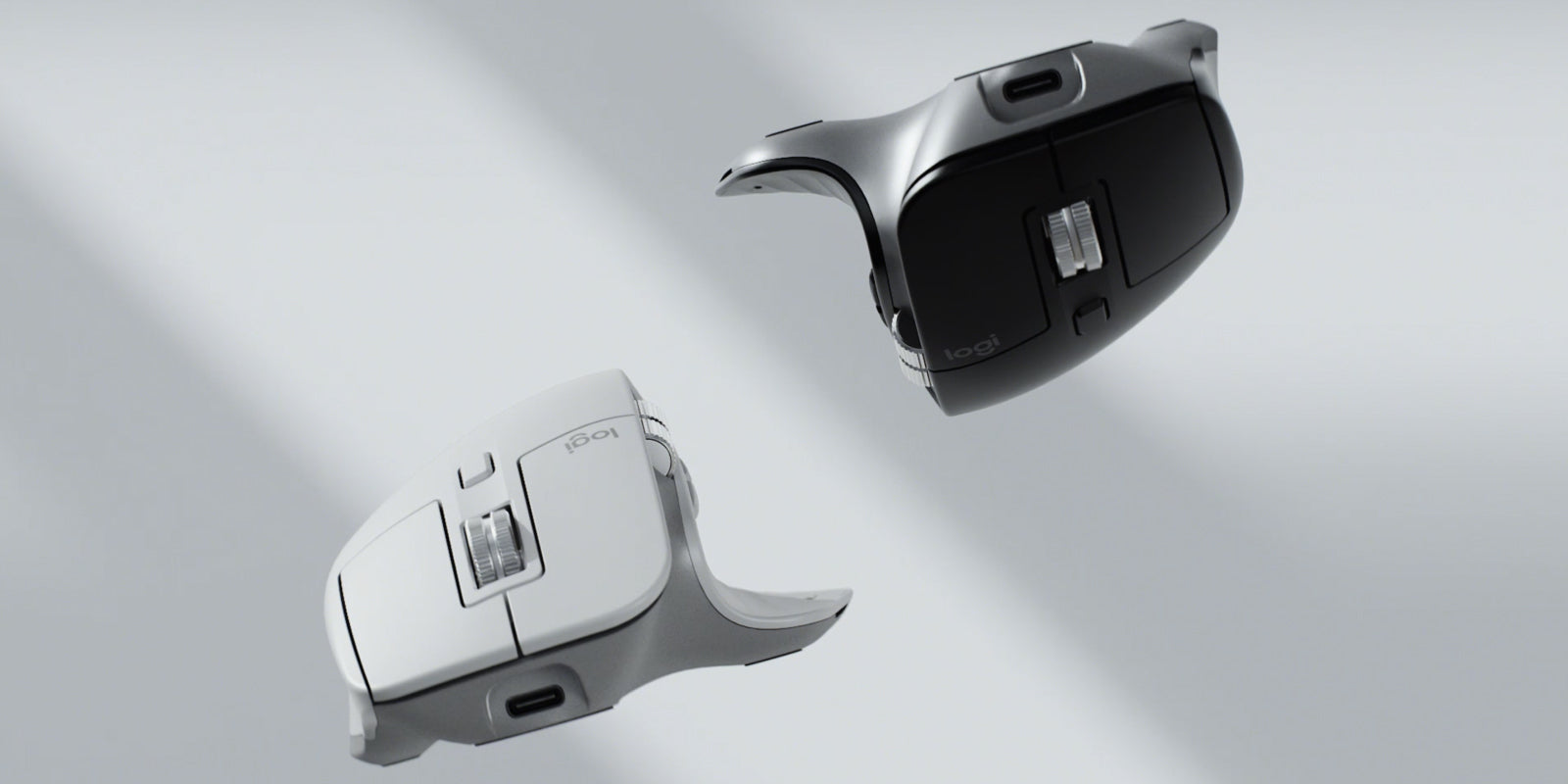 Logitech MX Master 3S Ergonomische Maus – kabellos, 7 Tasten, für Rechtshänder, USB-C-Ladeport, Silber/Weiss