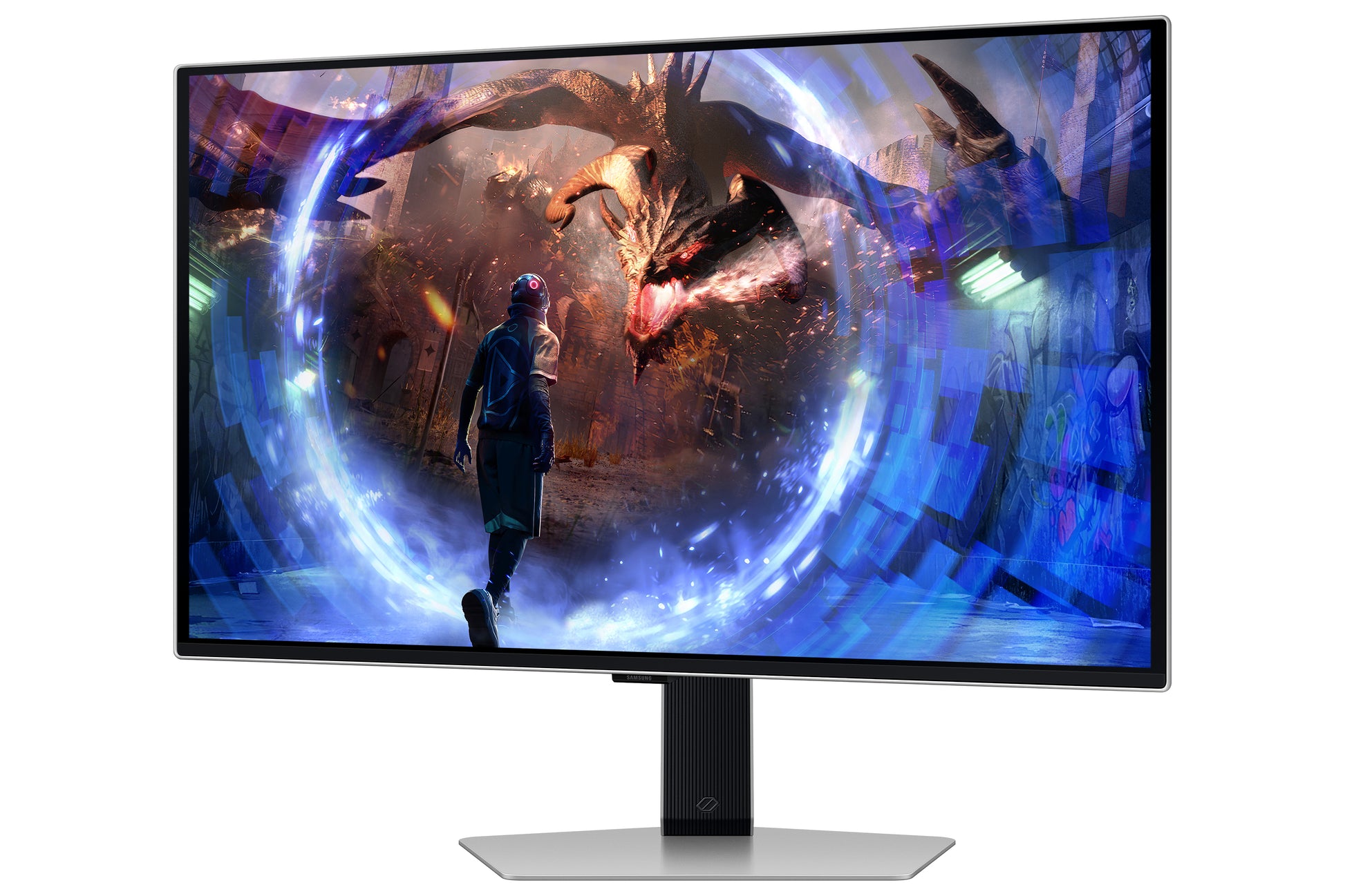 Samsung Odyssey G60Sd – Monitor, 27", 2560 × 1440 (WQHD), OLED, Silber