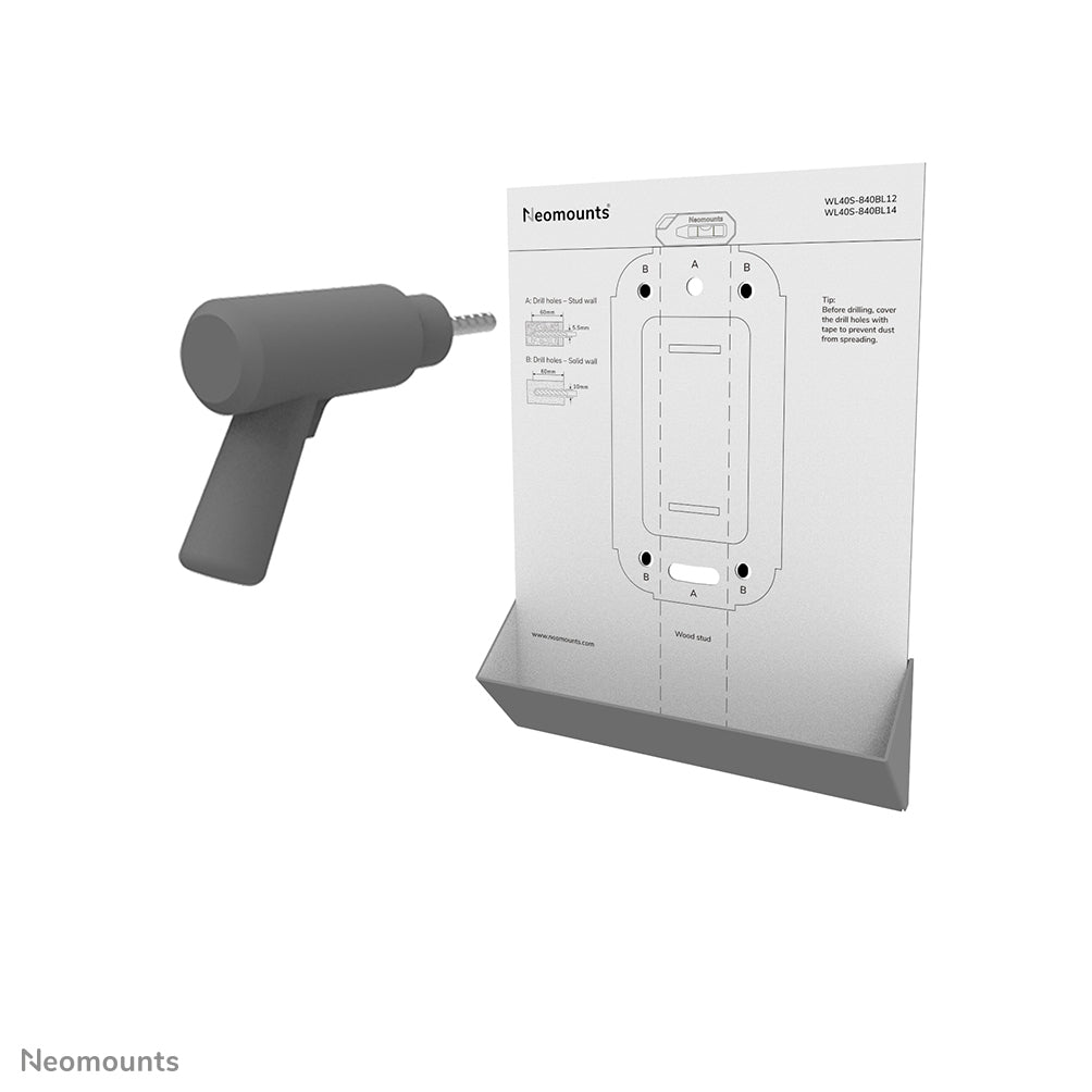 Neomounts WL40S-840BL14 – Wandhalterung, neigbar, für 32", VESA 300×300, bis 40 kg, schwarz