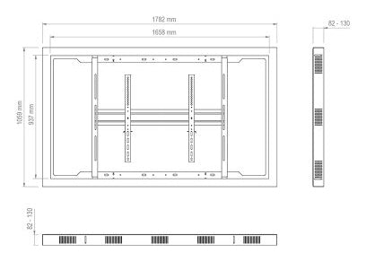 Hagor Enclosure Display-Gehäuse – Wandmontage, VESA 900×600 mm – für 75" TVs – Schwarz