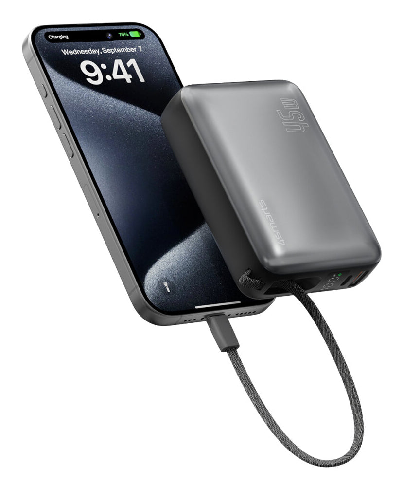 4smarts Enterprise Compact – Powerbank – 20000 mAh, PD 45 W, Anschlüsse: 1× USB-C, 1× USB-A, Grau