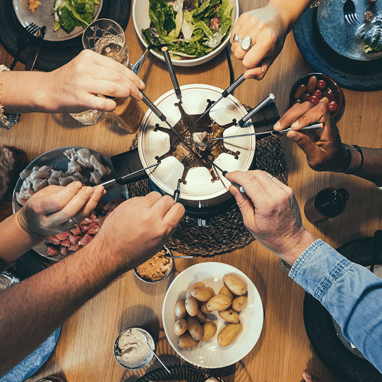 Severin Fondue-Set 2471000 – Edelstahl, 8 Personen, elektrisch – schwarz/Edelstahl