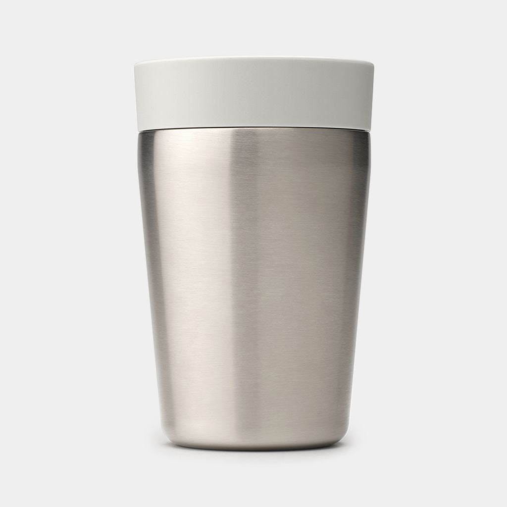 Brabantia Make & Take Thermobecher 200 ml – Doppelwandig 3 h heiss/6 h kalt, Schraubdeckel, Edelstahl