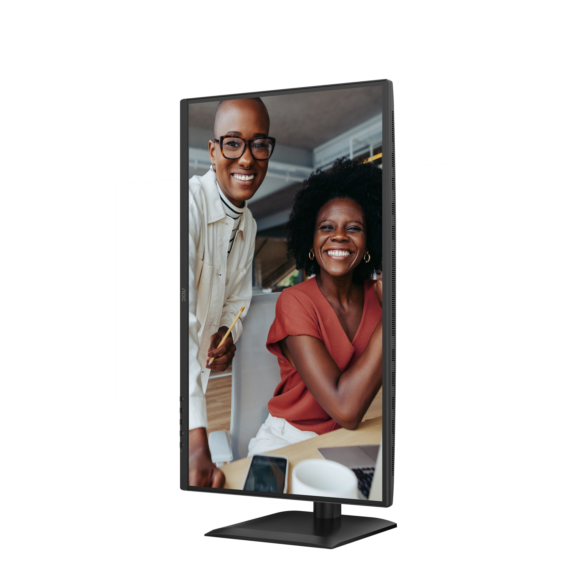 AOC 27E4CV – Monitor, 27", IPS, 120 Hz, 300 cd/m², USB-Hub, Lautsprecher, Adaptive Sync, Schwarz