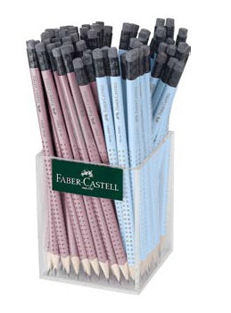 Faber-Castell Bleistift Grip 2001 – mit Radiergummi, Dreiecksform, 72 Stück