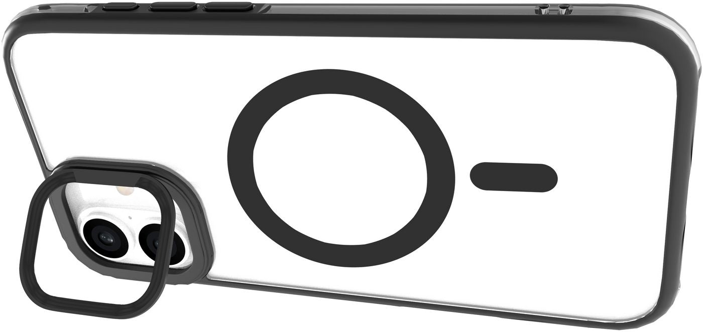 eSTUFF INFINITE (GRS) HELSINKI Backcover – für Apple iPhone 16, MagSafe, PC+TPU, schwarz