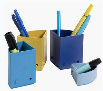 Exacompta BeeBlue The Quarter Stifteköcher – 4 Fächer, für A4+, modulierbar, mehrfarbig, Kunststoff