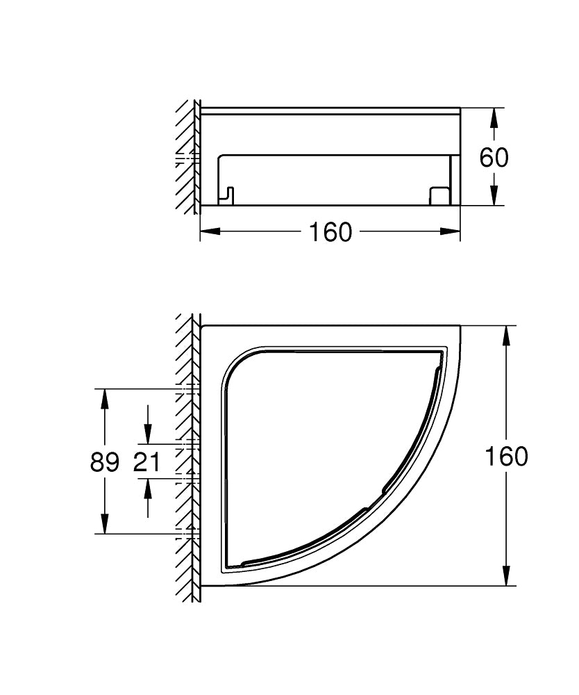GROHE Seifenhalter (Wand) – Metall, zum Schrauben, 16×6 cm, Schwarz