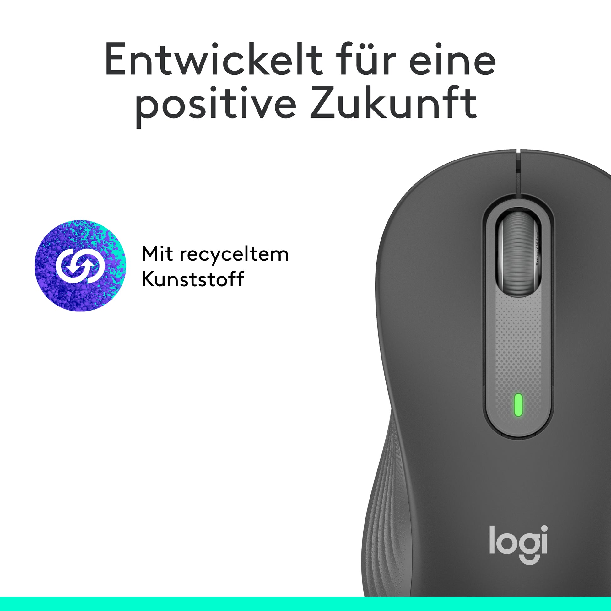 Logitech Signature M650 L – Maus, rechts, Optisch, 4000 DPI, Leises Klicken, Graphit, Grösse L