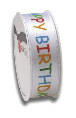 Pattberg Bänder-Set Happy Birthday Weiss – 10 × 3 m, 25 mm