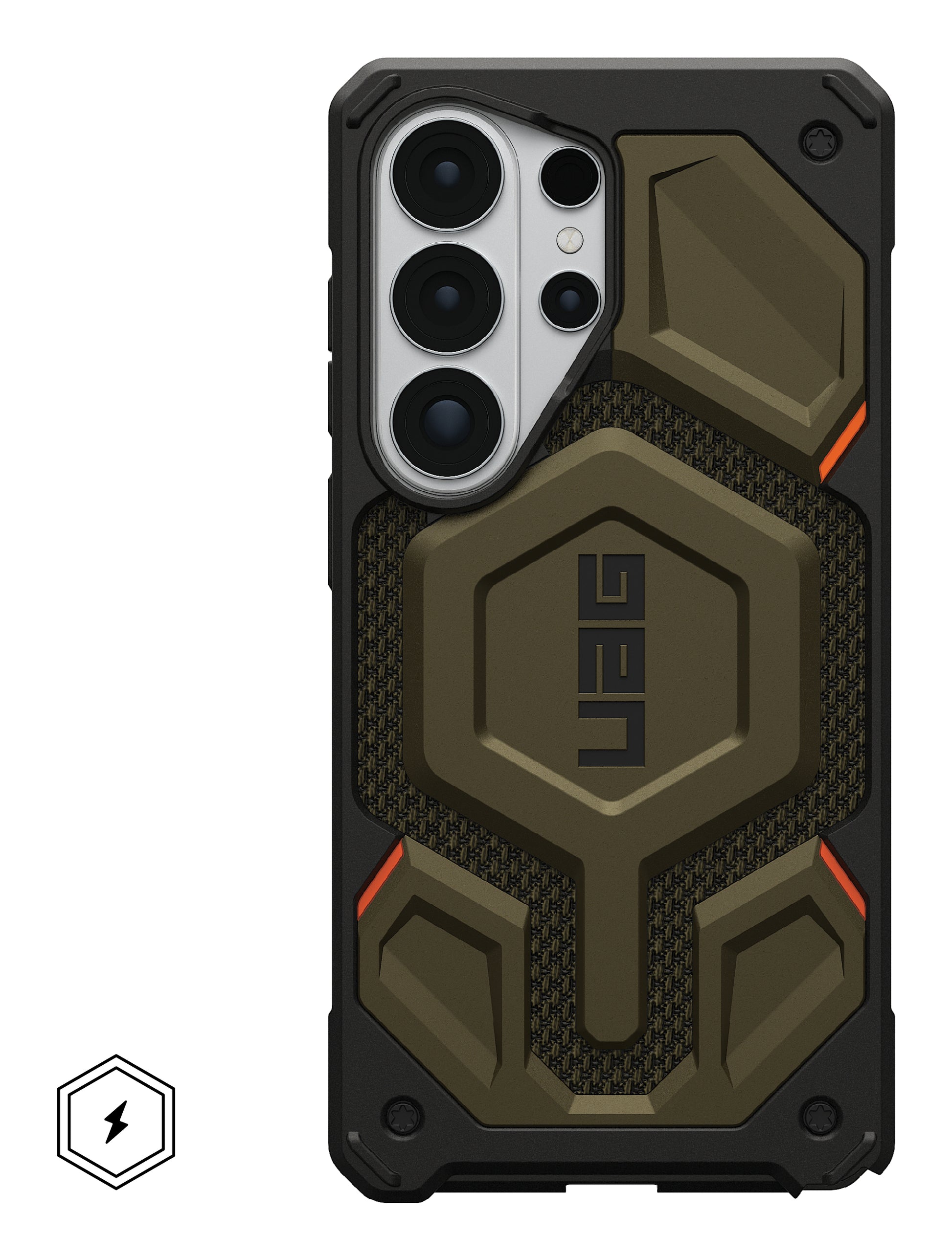 Urban Armor Gear UAG Monarch Pro – Rückcover – für Samsung Galaxy S26 Ultra – MagSafe, Aramid, Grün, bis 7,6 m Sturzsicher