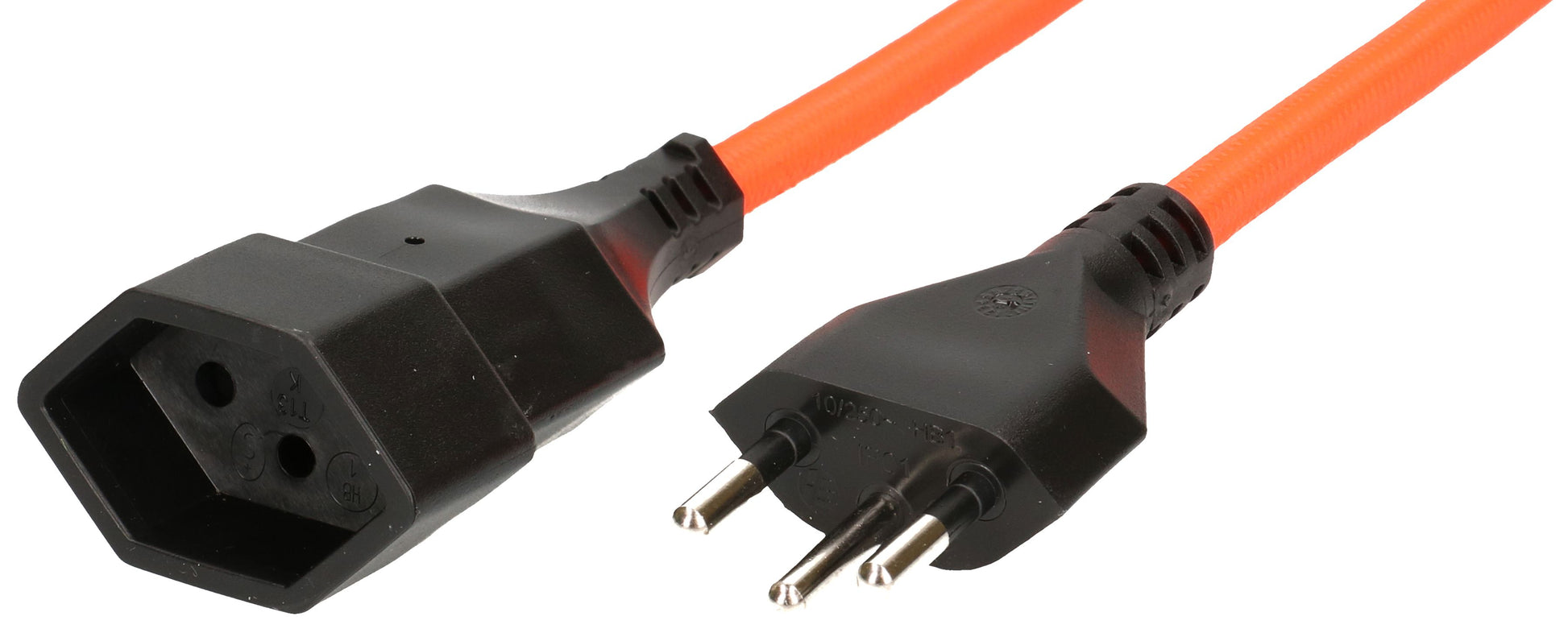 MaxTex Verlängerungskabel – T13–T12, 3 m, 1×1 mm², Orange