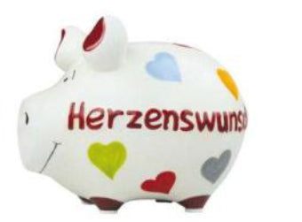 G. Wurm Spardose Herz – Keramik, Mehrfarbig – 12,5 × 9 × 9 cm – 3-teilig