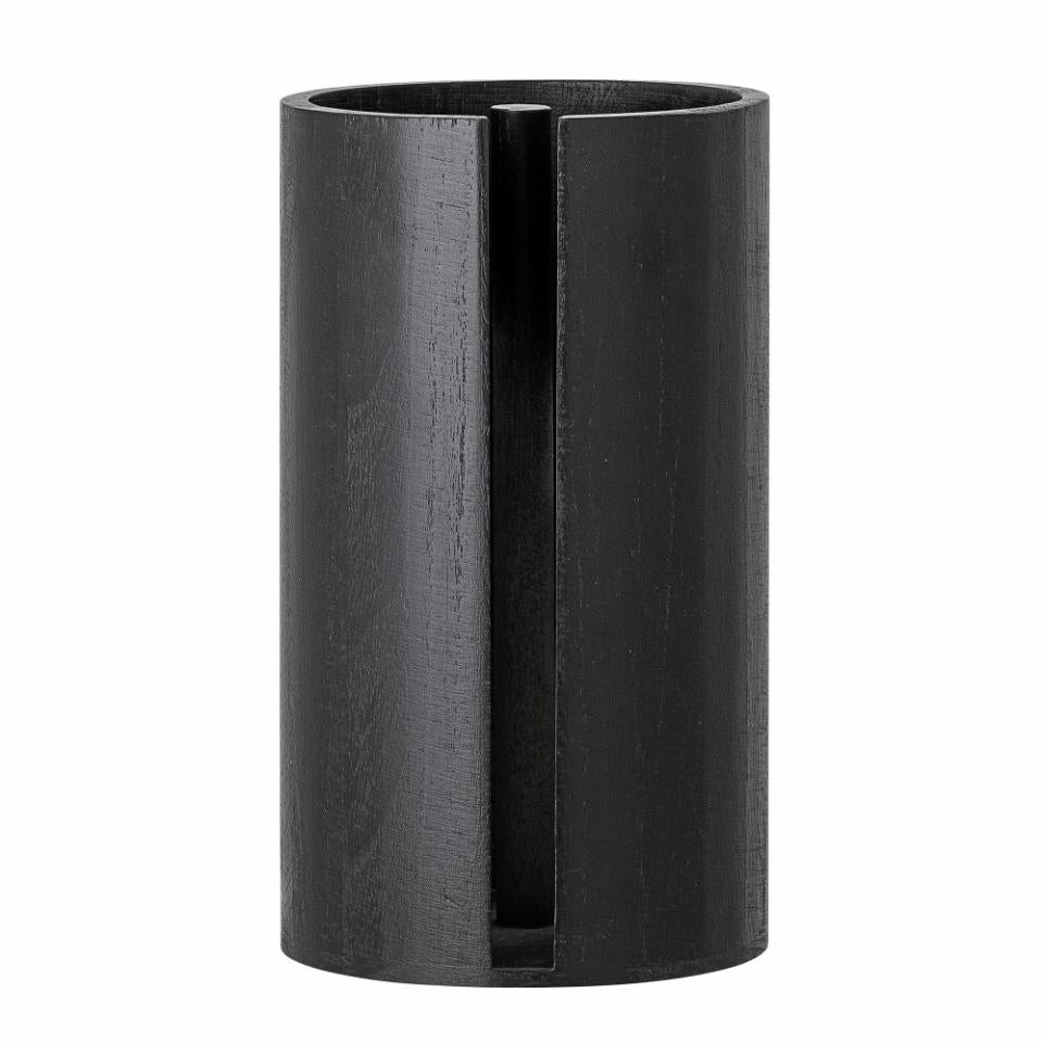 Bloomingville Küchenrollenhalter Paulownia (Holz), Ø 14,5 × 25,5 cm, Schwarz
