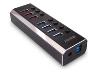 Lindy 43371 USB-Hub – USB 3.2 Gen1 (Typ-B), 7× USB-A, 3× Quick Charge 3.0