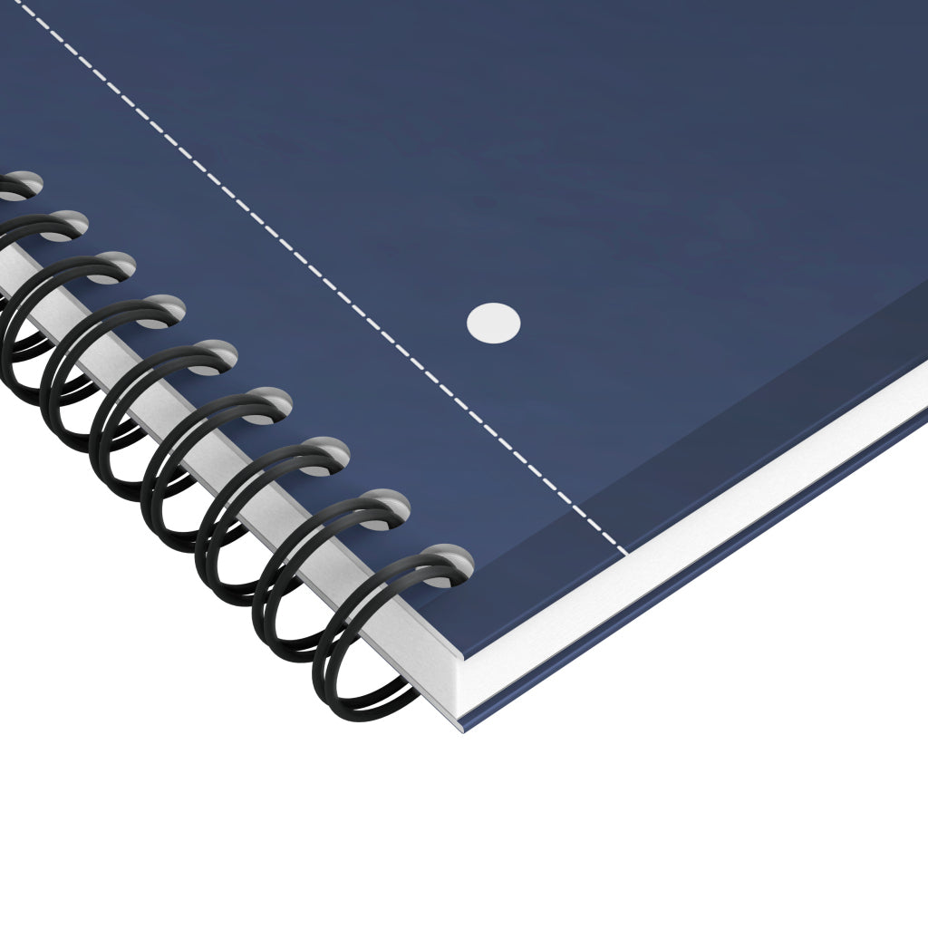 Oxford Collegeblock – A4+ – 80 Blatt – 80 g/m² – Doppelspirale, mikroperforiert, Kopfzeile – Dunkelblau