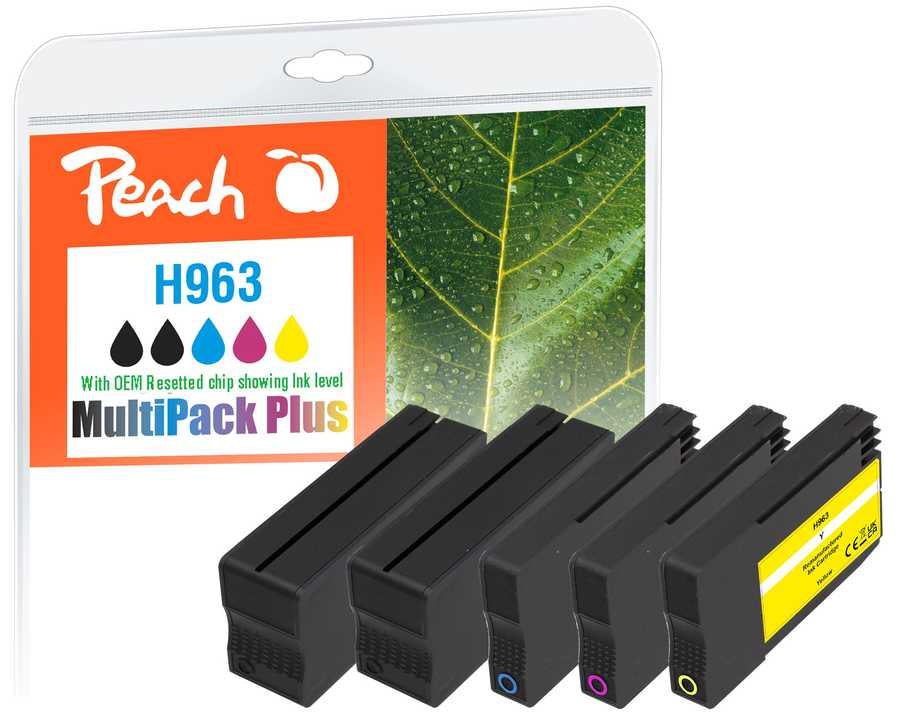 Peach Tintenpatronen-Multipack HP Nr. 963, 4×14 ml, kompatibel – für HP OfficeJet Pro 9010, 9012, 9013 und andere