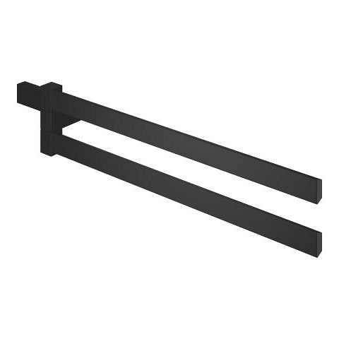 GROHE Selection Cube Handtuchhalter – doppelt, Messing, zum Schrauben, schwarz
