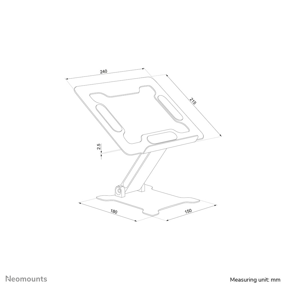 Neomounts Laptop-Ständer – bis 15" – höhenverstellbar, bis 5 kg – Schwarz