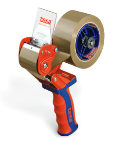 tesa Handabroller Comfort – für Rollenbreite bis 50 mm, für Bandlänge bis 66 m, Metallmesser, Metall