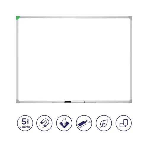 Franken Whiteboard – 60 × 45 cm, lackierter Stahl, magnetisch, Alu-Rahmen, Wandmontage, inkl. Stiftablage