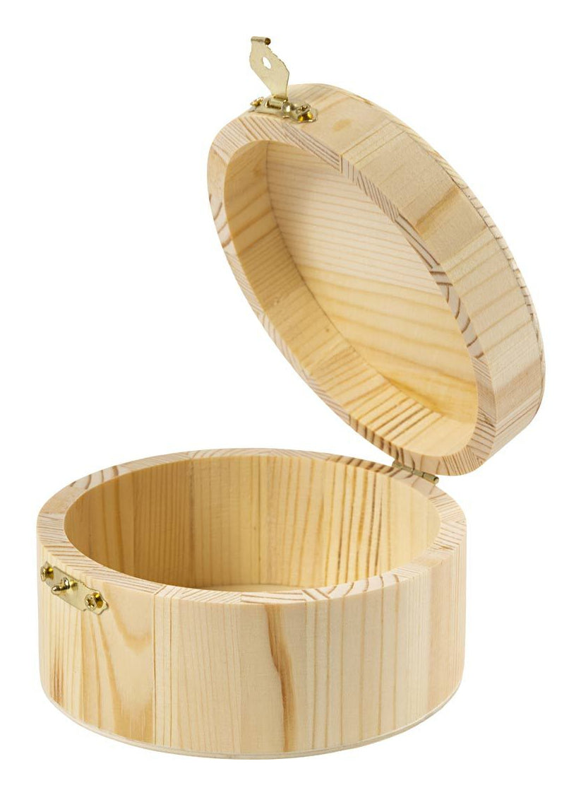 Creativ Company Kiste rund, Ø 11 cm × 6 cm, Sperrholz (Kiefer)