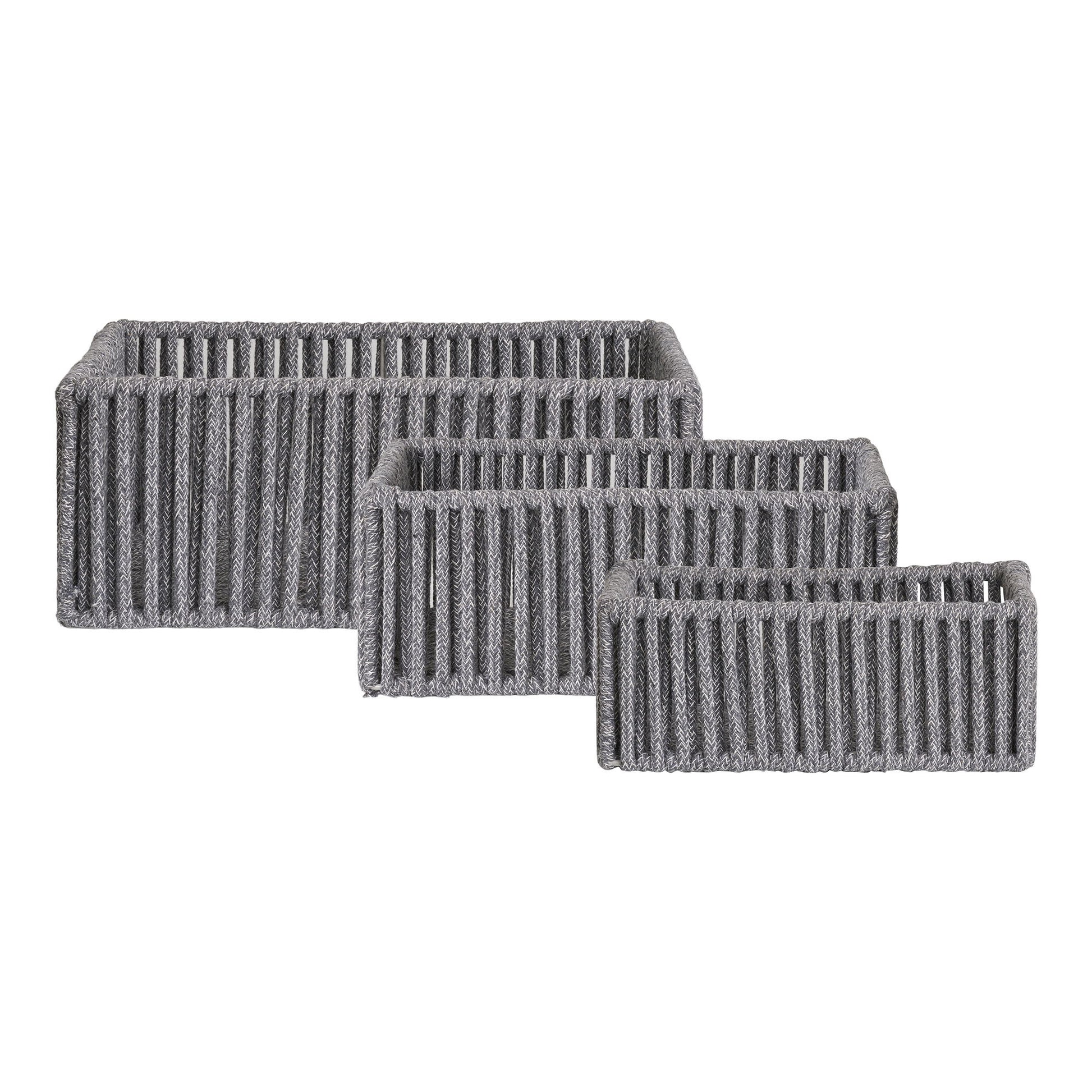 House Nordic Arese Aufbewahrungskorb – Metall – Grau – 310 × 120 × 210 mm – 3-teiliges Set