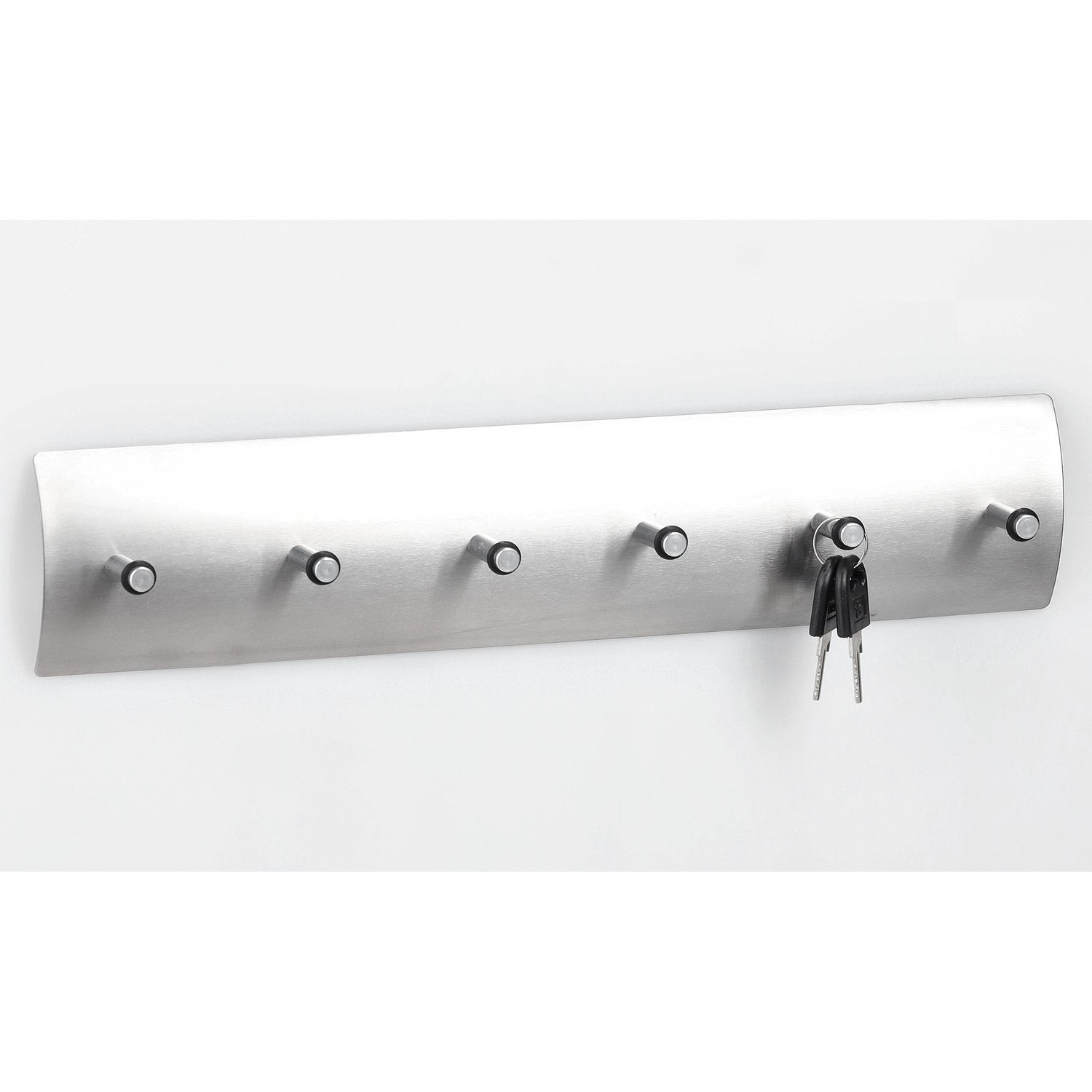 Zeller Present 13886 Wandgarderobe 6 Haken – Glas/Edelstahl – Silber – 343 × 75 × 38 mm