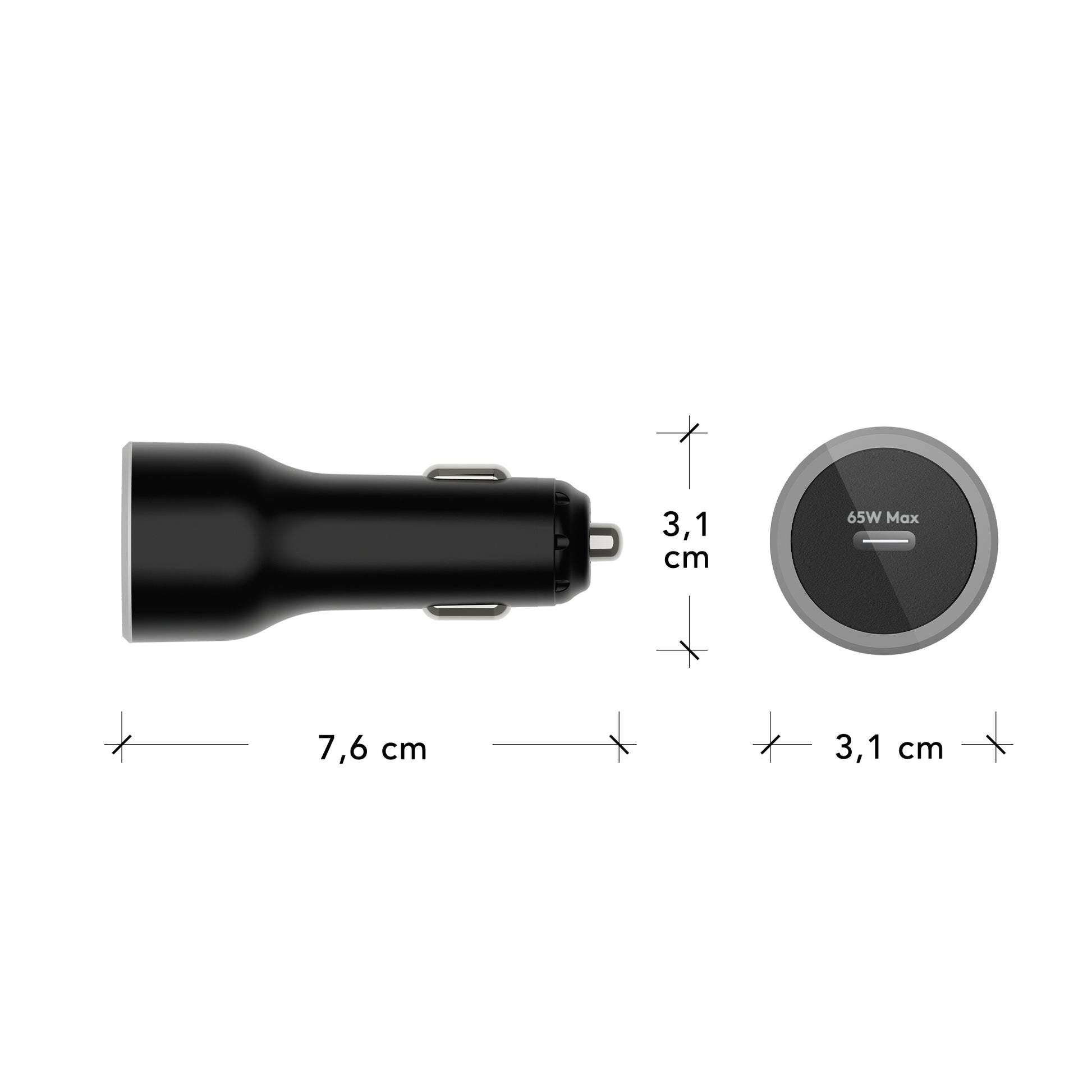 dbramante1928 re-charge Auto-Ladegerät 65 W – USB-C×1 – PD – Zigarettenanzünder – für 12–24 V