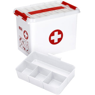 Sigma home Erste-Hilfe-Aufbewahrungsbox – 9 l, 300 × 200 × 223 mm, weiss