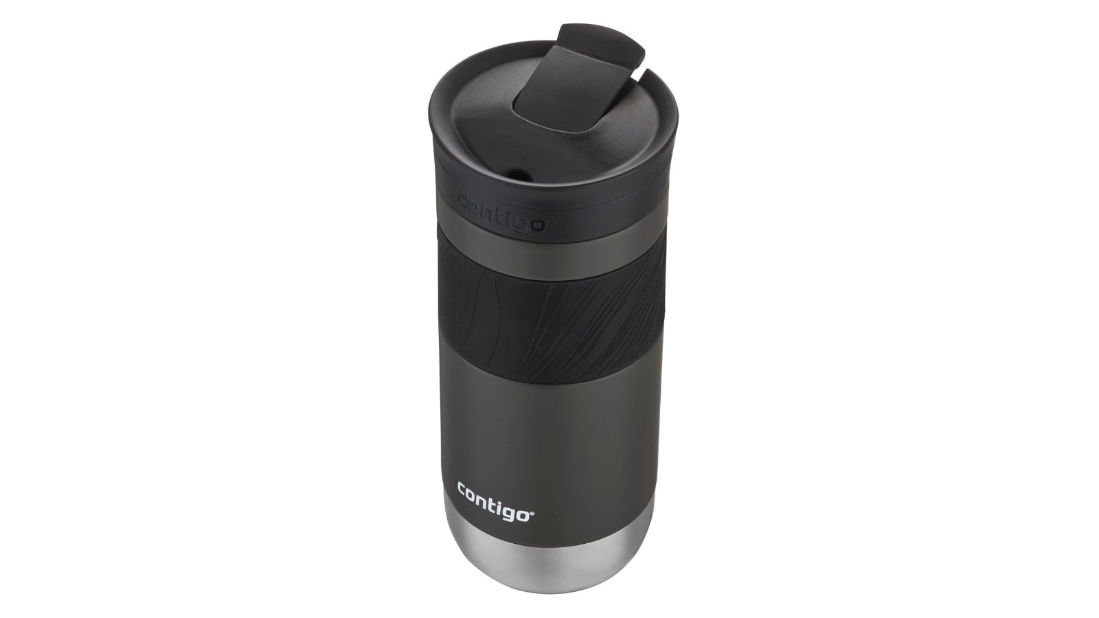 CONTIGO Byron 2.0 Thermobecher 470 ml – doppelwandig 6 h heiss/12 h kalt, Snapseal, Schwarz/Grau